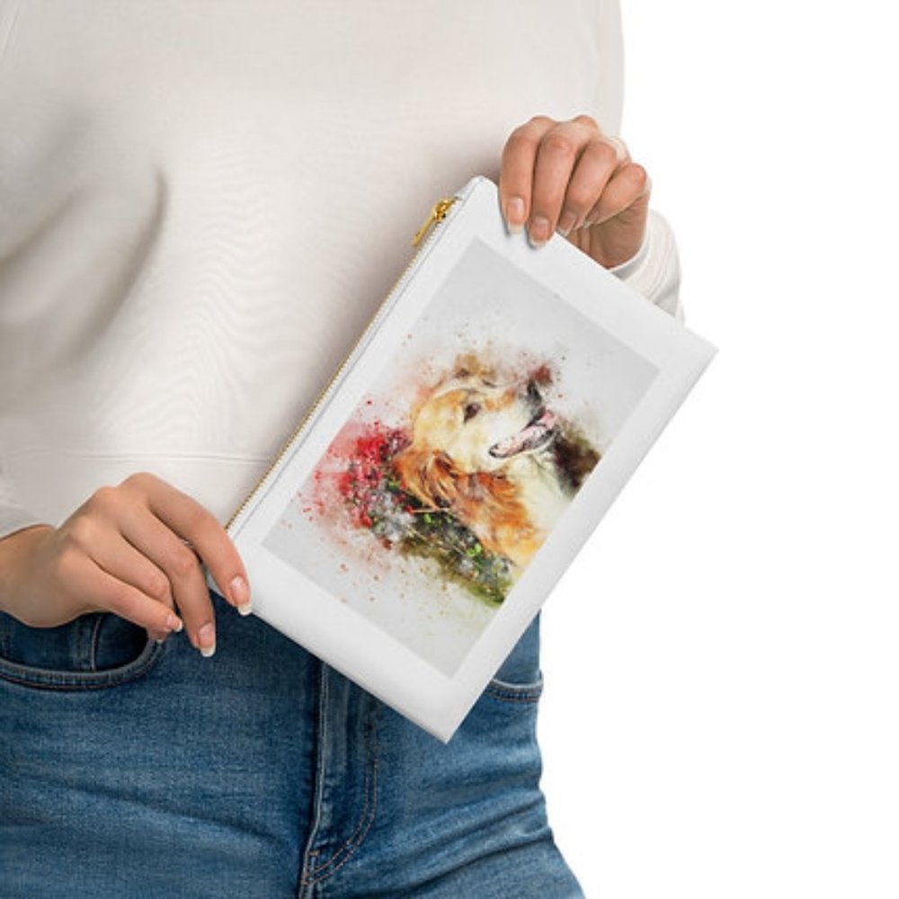 Watercolor Dog Cosmetic Bag
